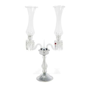 Crystal Cut Dual Arm Candelabra